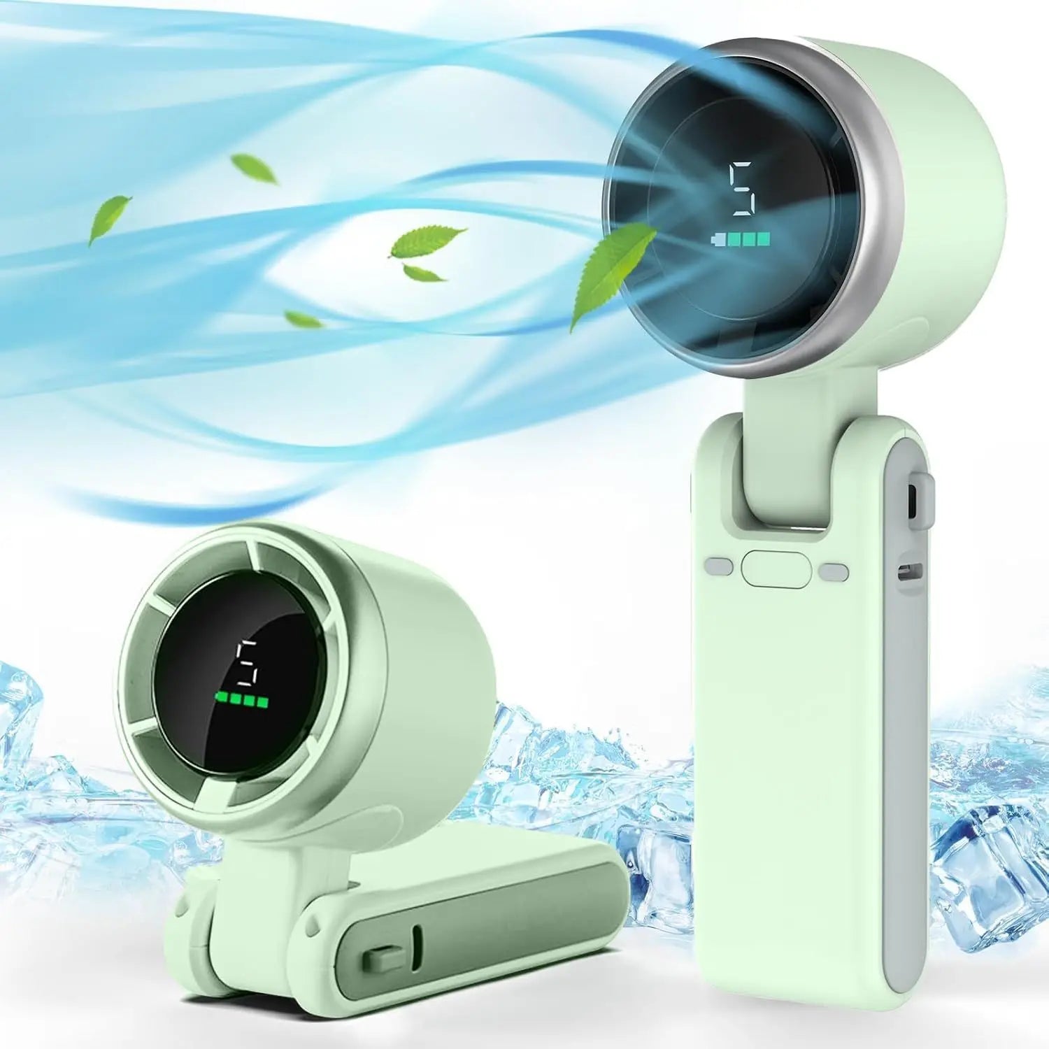 3-in-1 Mini Fan — 5 Speeds, 3600mAh Rechargeable Battery, USB Charging