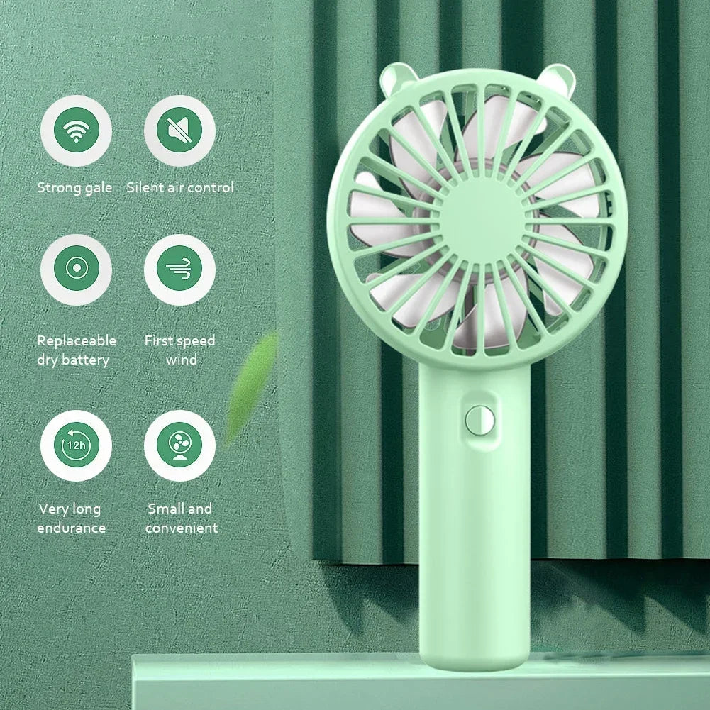 Mini USB Rechargeable Fan – Quiet Handheld Fan for Desk & Travel