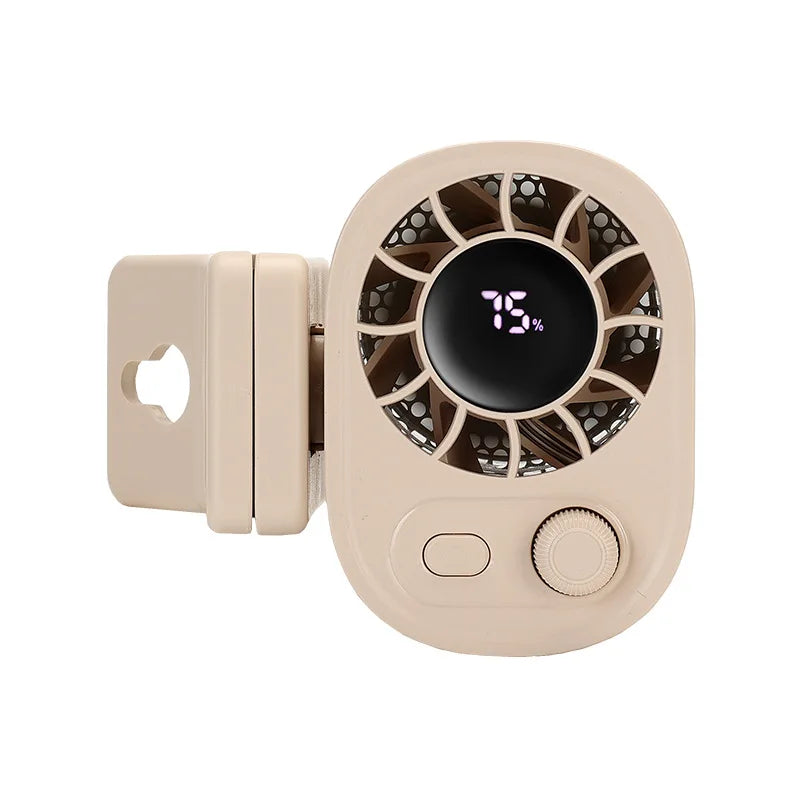 Car Clip On Fan, Outdoor Umbrella Fan & Waist Clip Fan, 360° Rotatable 100-Speed USB Rechargeable Desktop Cooling Fan
