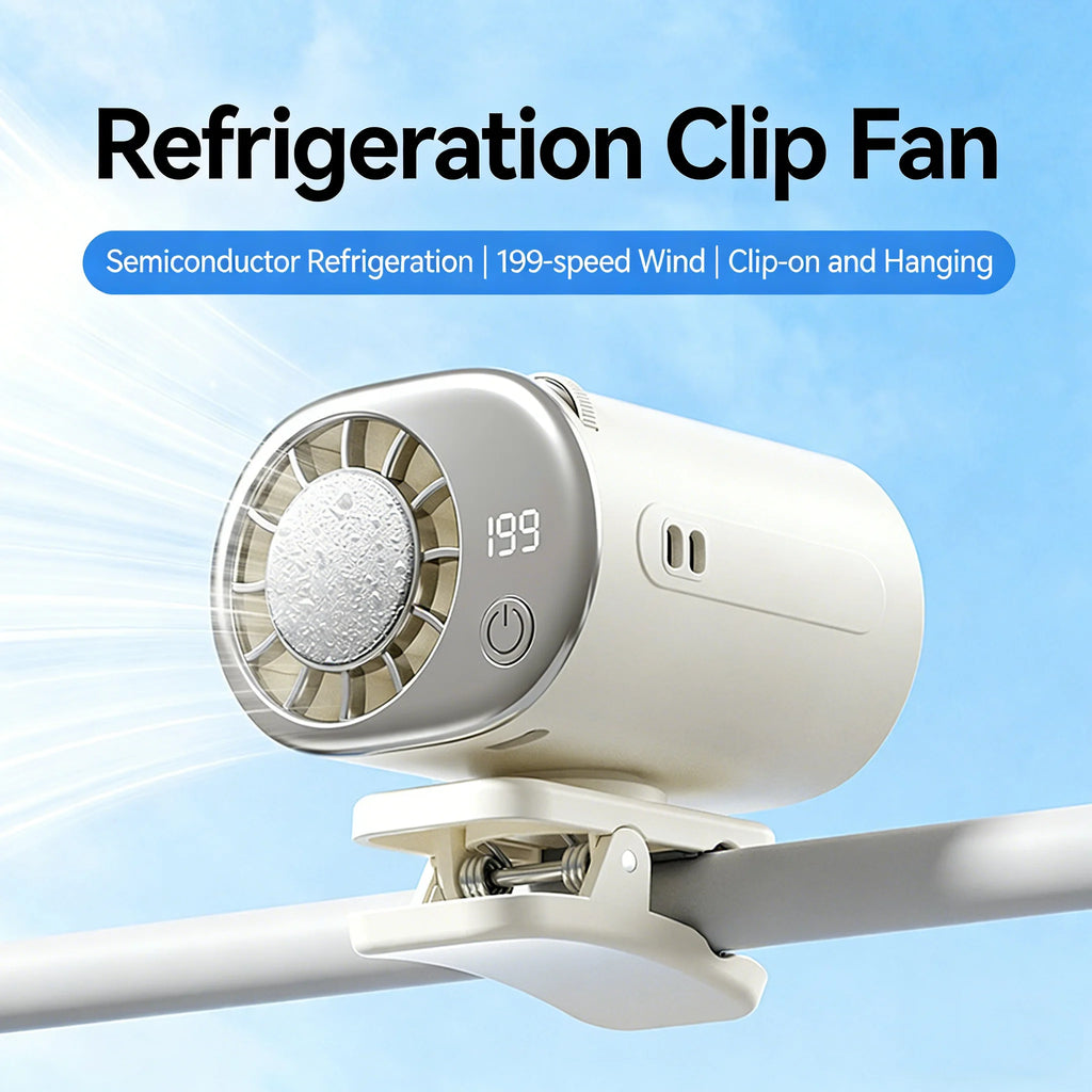Car Clip Fan Mini Portable Outdoor Clip Umbrella Fan 199 Speed Waist Clip Electric fan 360° USB Rechargeable Desktop Cooling fan