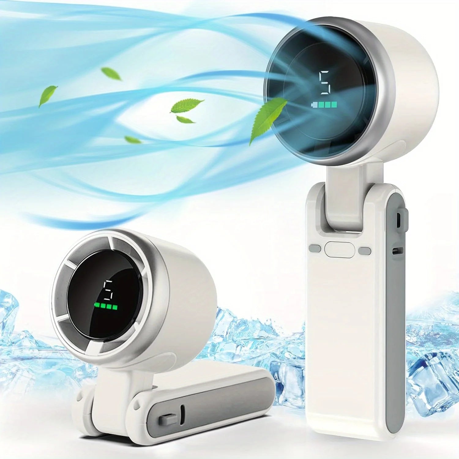 3-in-1 Mini Fan — 5 Speeds, 3600mAh Rechargeable Battery, USB Charging