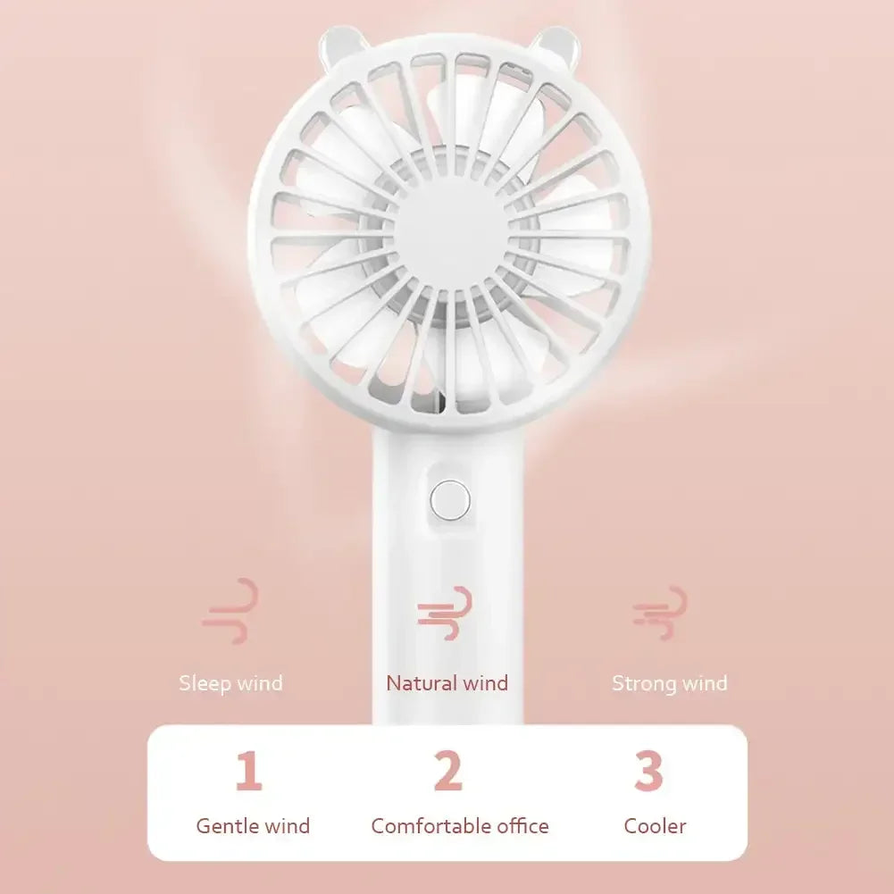 Mini USB Rechargeable Fan – Quiet Handheld Fan for Desk & Travel
