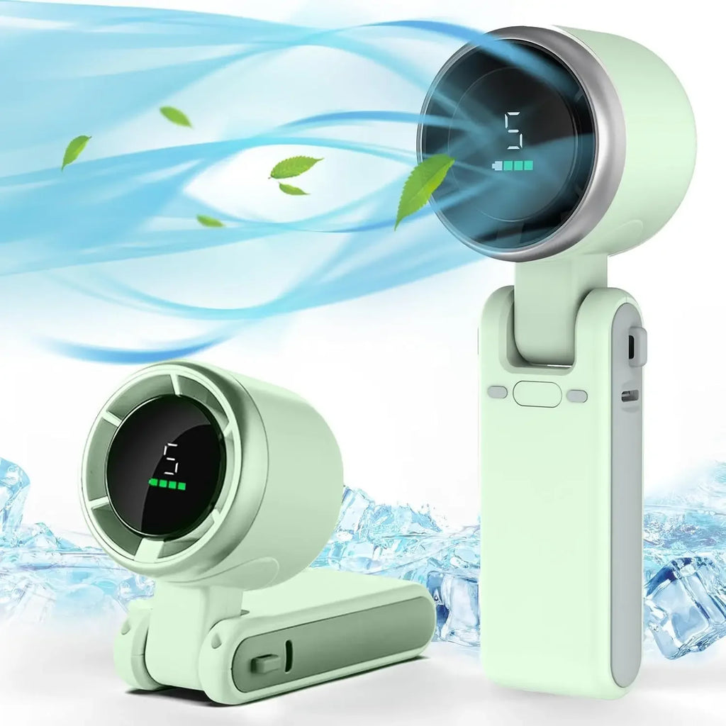 3-in-1 Mini Fan — 5 Speeds, 3600mAh Rechargeable Battery, USB Charging